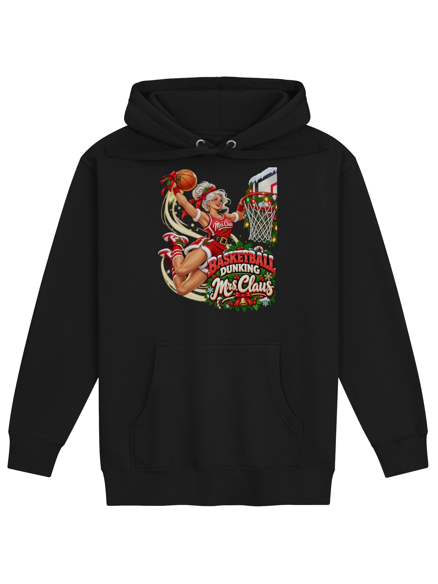 Basketball Dunking Mrs. Claus - Hoodie product image (1)