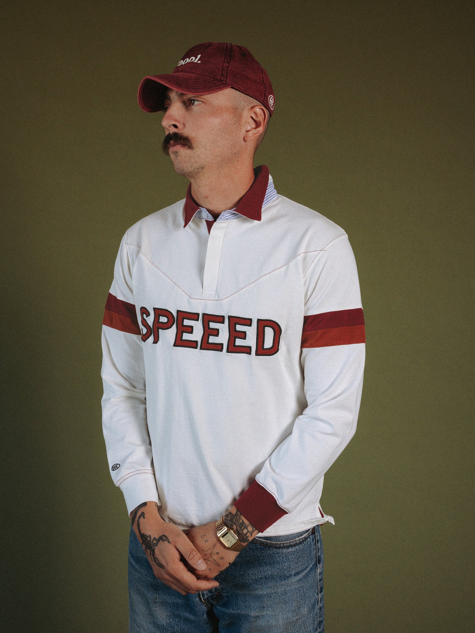 Speeed Rugby Shirt - Maroon/White product image (2)
