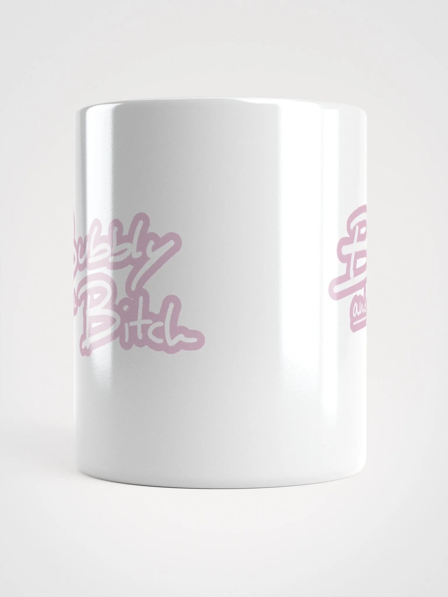Bubbly and a B*tch (lined design, #E1B9CE) glossy white mug product image (9)