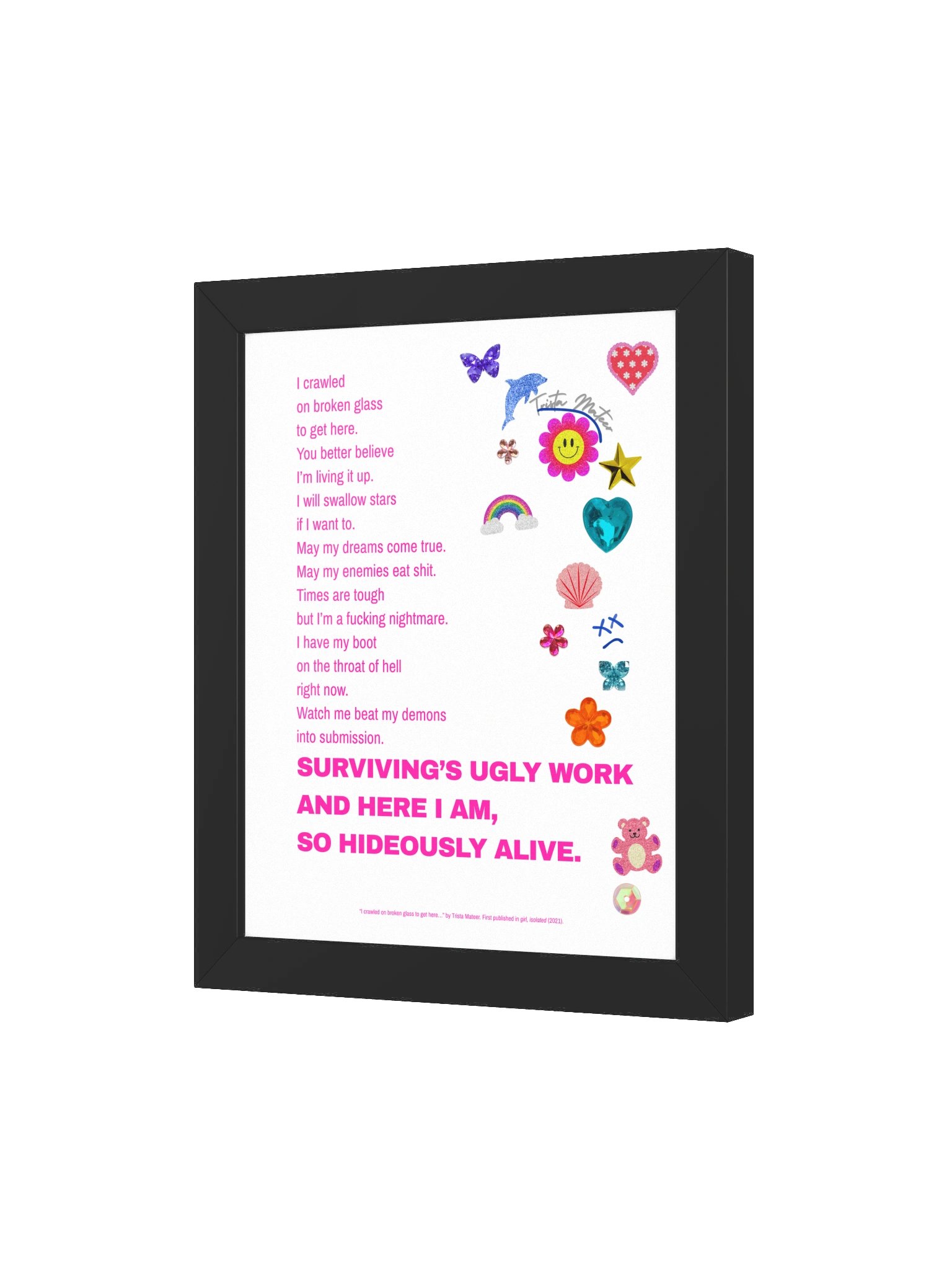 Framed Hideously Alive Print in Pop Pink product image (3)