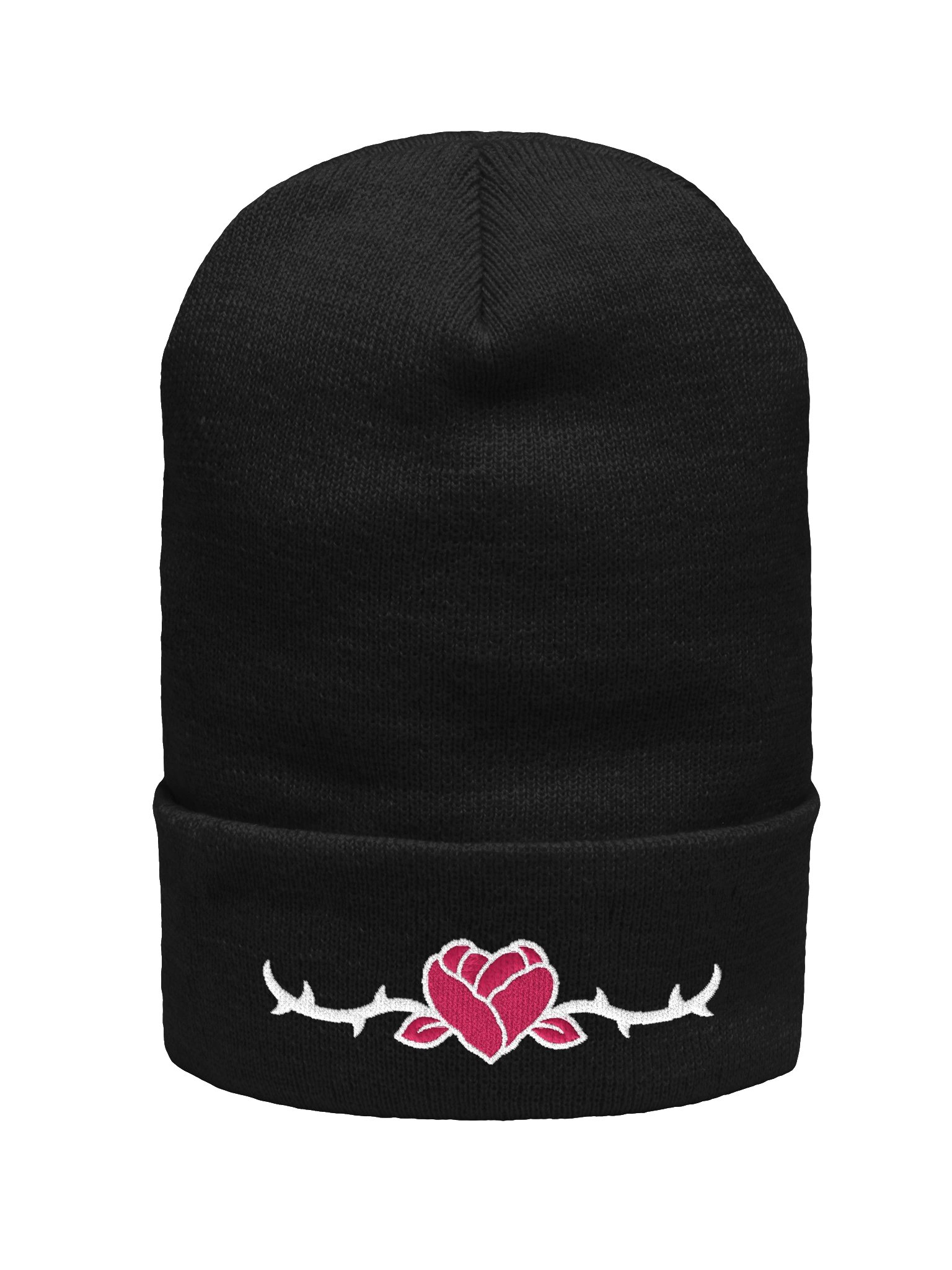Prickly Peony Heart Embroidered Beanie product image (1)