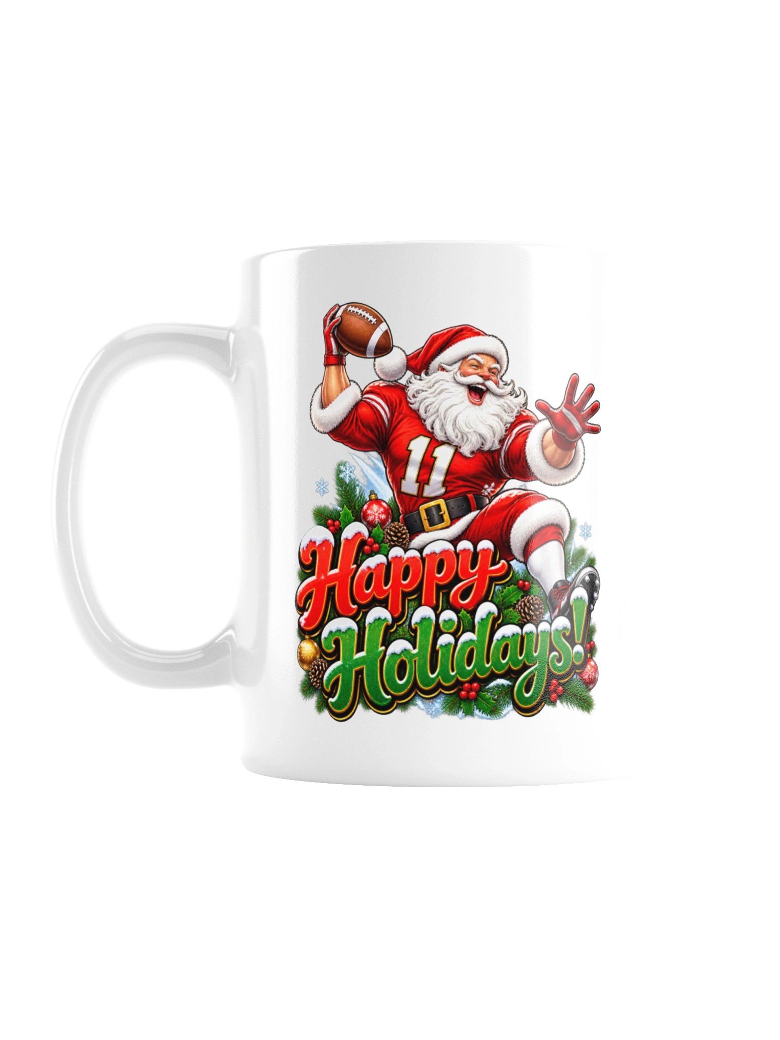 HAPPY HOLIDAYS — SANTA HAS ENTERED THE GAME! AMERICAN FOOTBALL MUG product image (1)