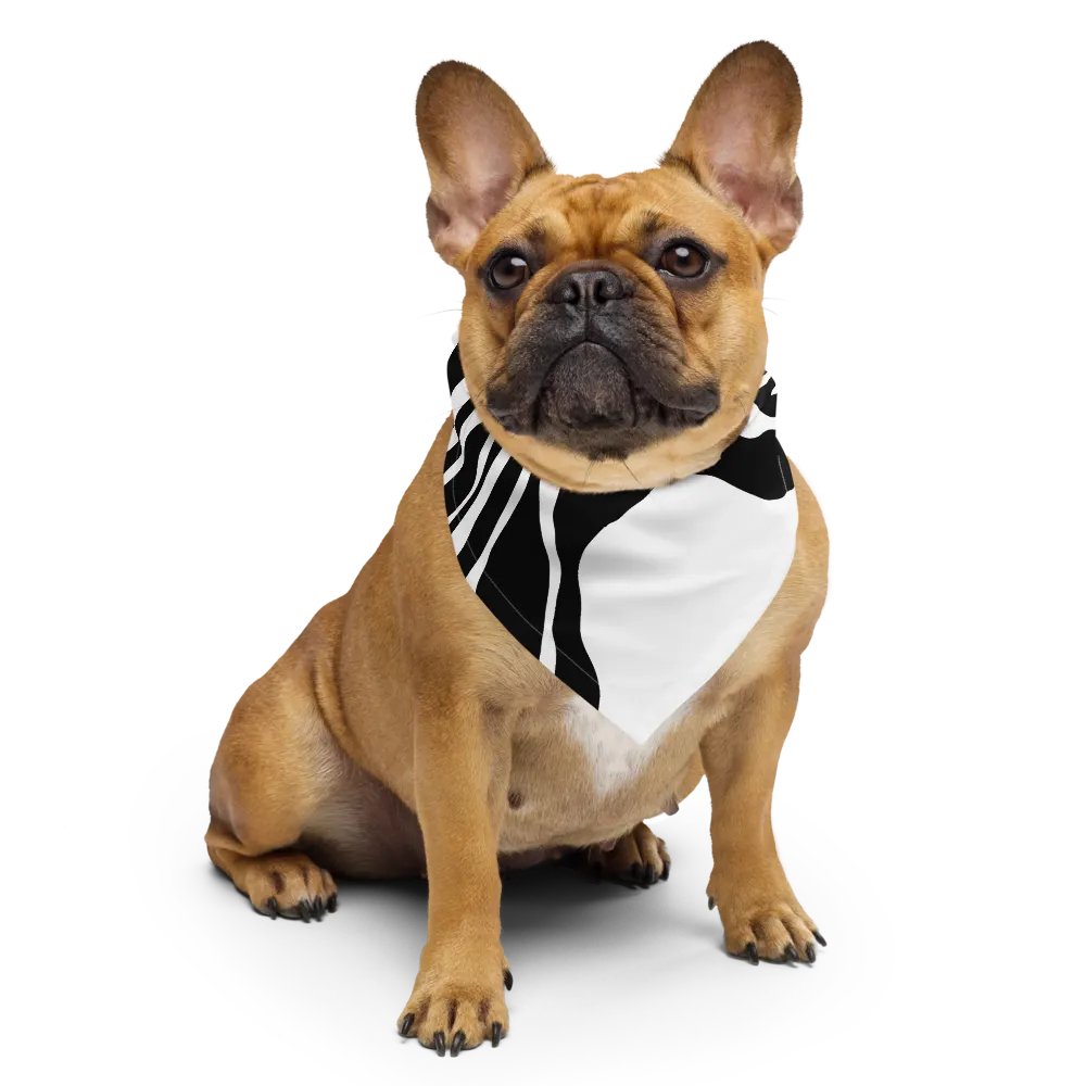 Black/White Monochrome Waves Print Bandana product image (5)