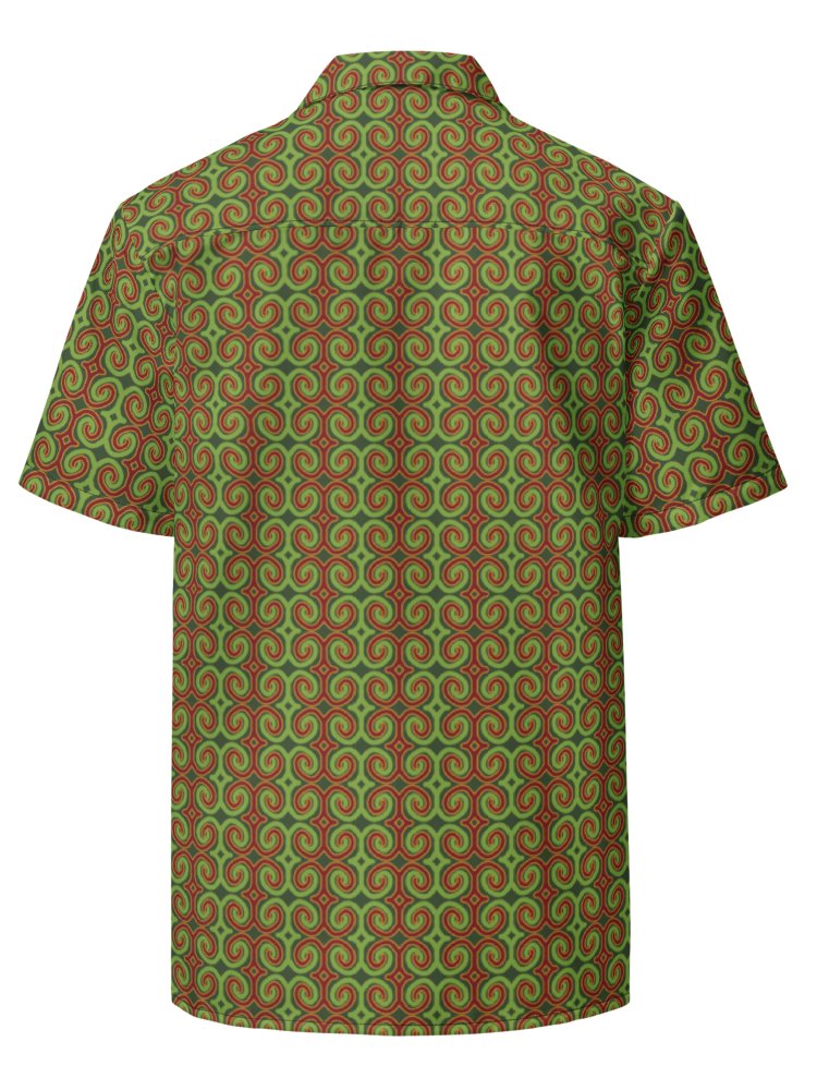 Red & Green Christmas Swirl Oversized Button-Down Shirt product image (2)