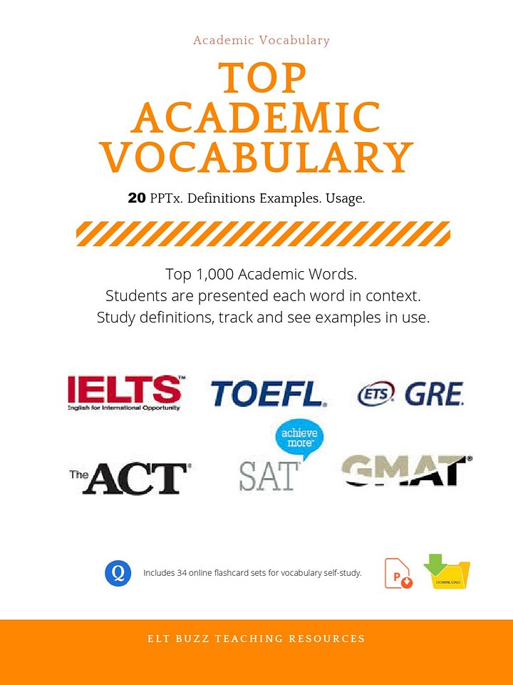 Top Academic Vocabulary. SAT. GMAT. Test Prep. 20 PPTx product image (1)