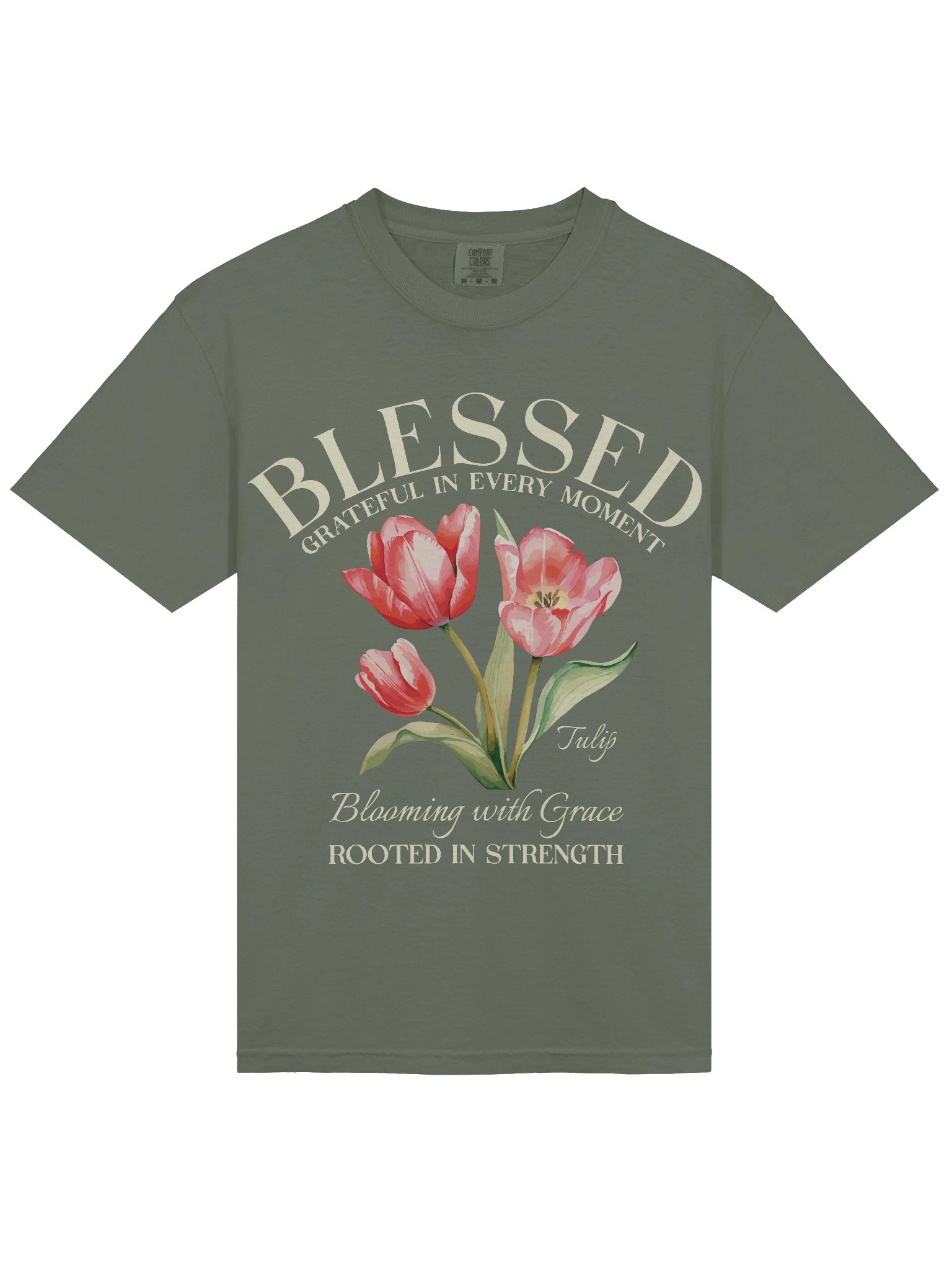 April Blessed Tulip Flower Shirt – Blooming with Grace, Rooted in Strength Graphic Tee product image (7)