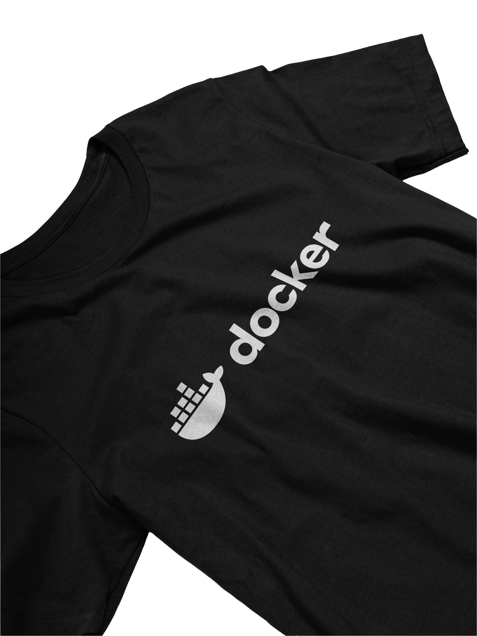 Docker T-Shirt full logo white product image (3)