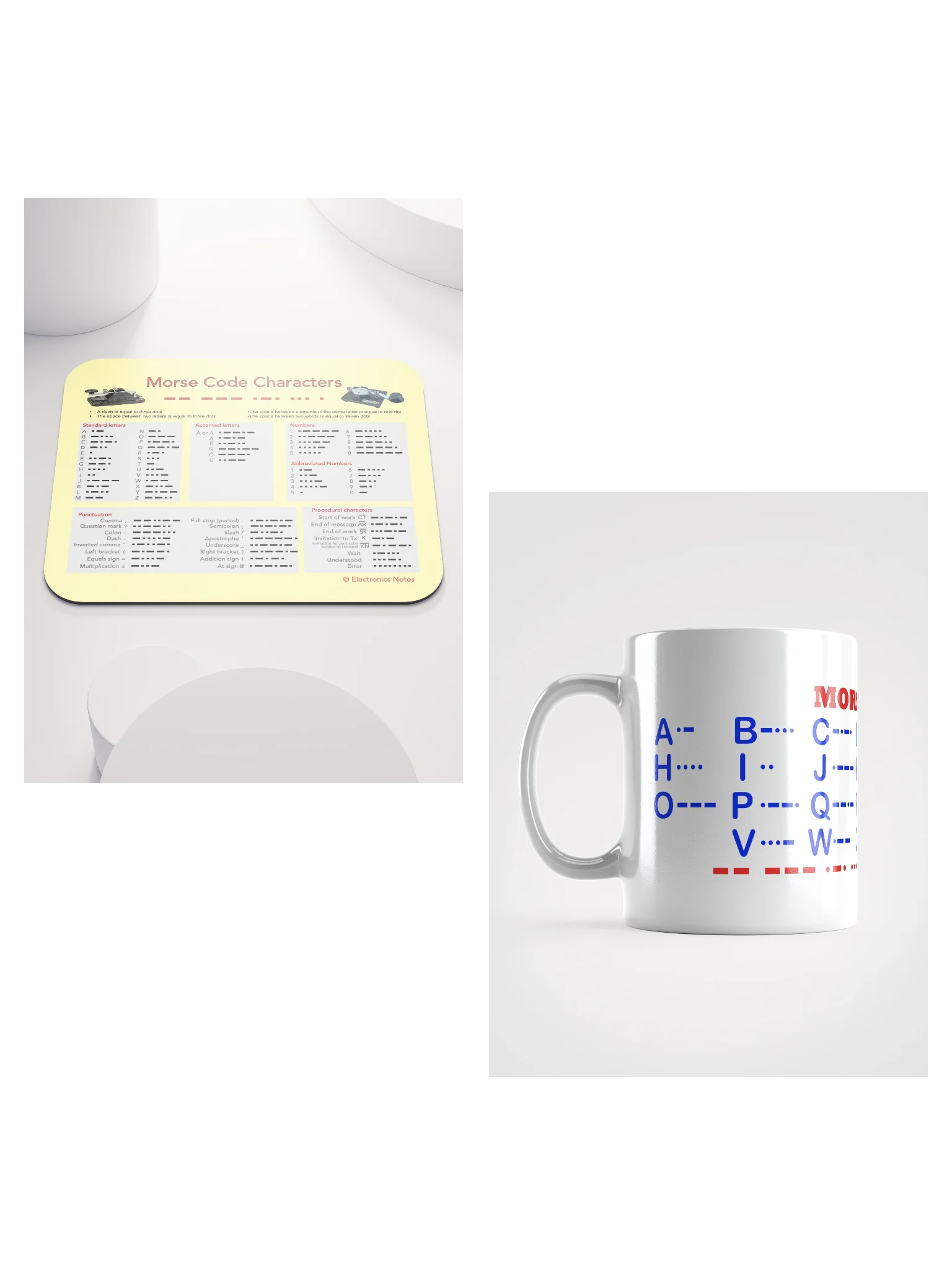 Morse Code Mouse Mat & Coffee Mug product image (1)