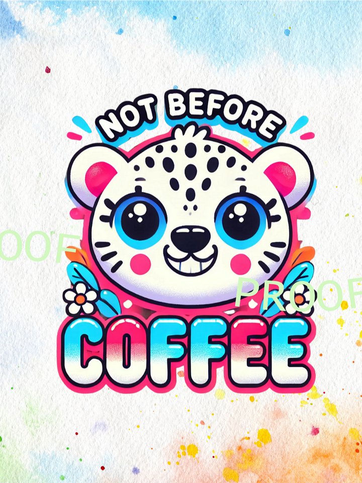 Not Before Coffee Cheetah – Instant Download Graphic Design product image (1)