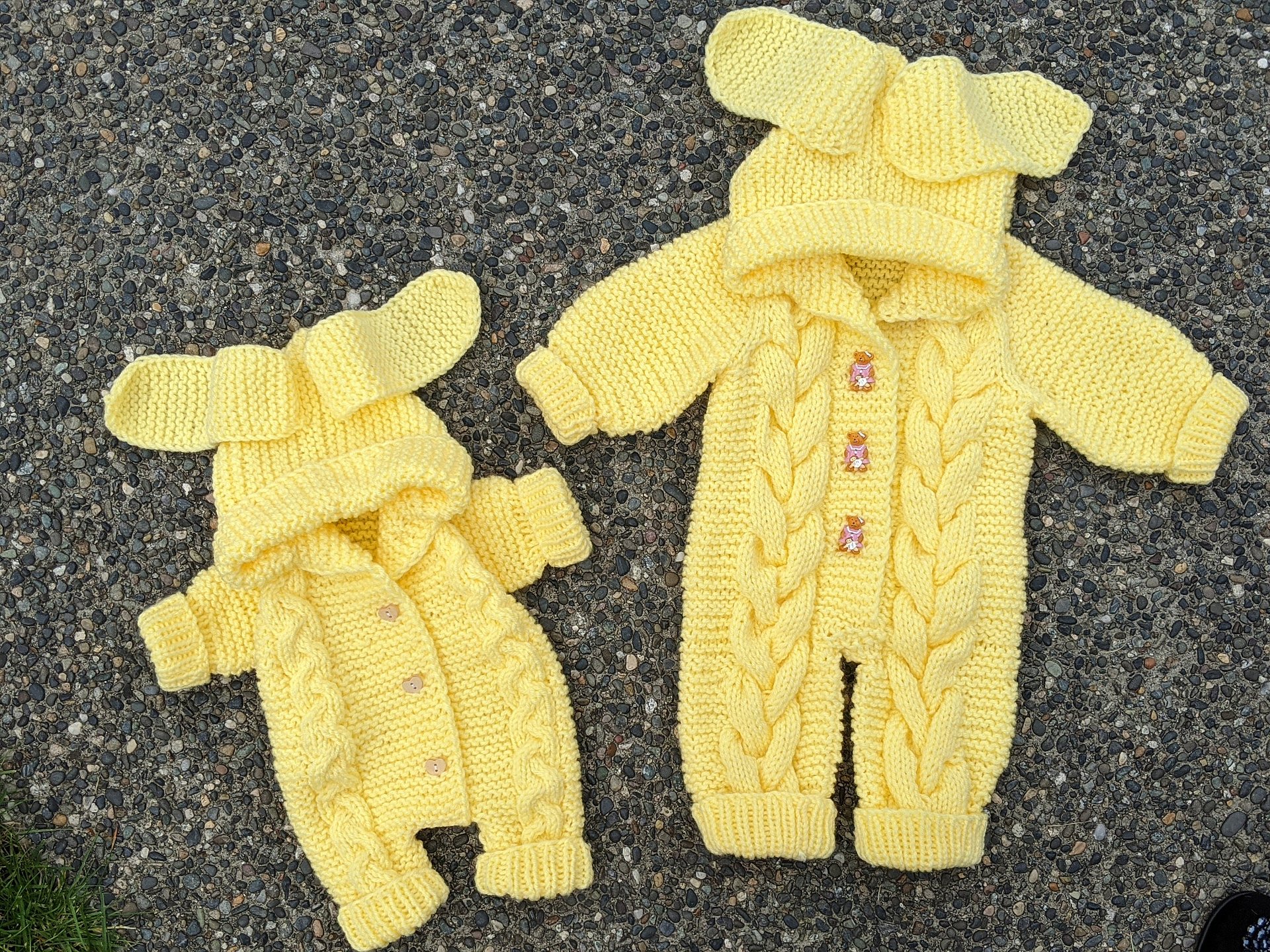 Doll Cable Knit Bunny Romper Knitting Pattern product image (4)