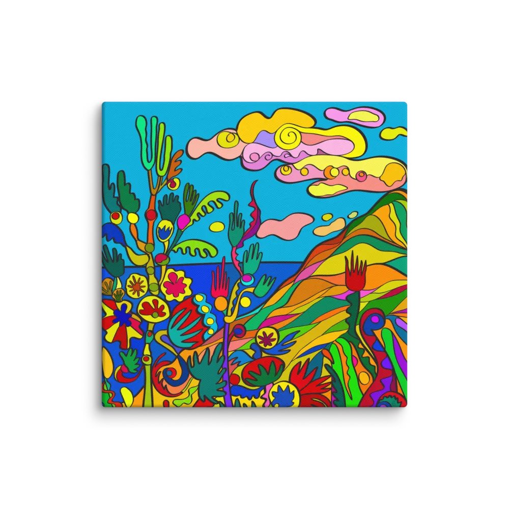 Whimsical Flora Canvas Art - Tropical Seashore product image (1)