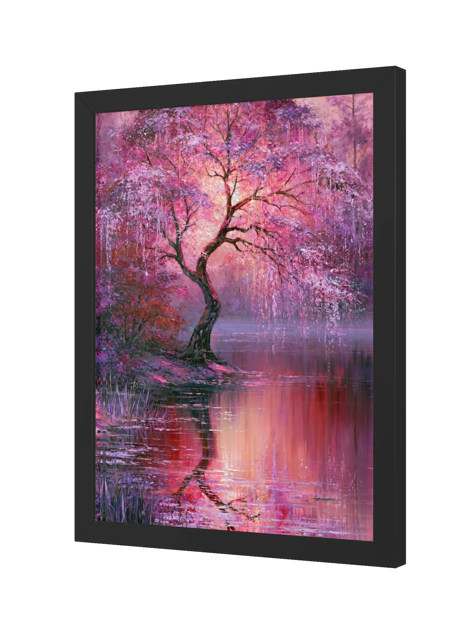 Pink Cherry Blossom Framed Art Print — Whispers Across the Water product image (6)
