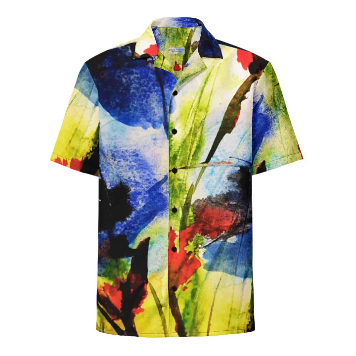 original abstract watercolour painting printed on hawain shirt product image (1)