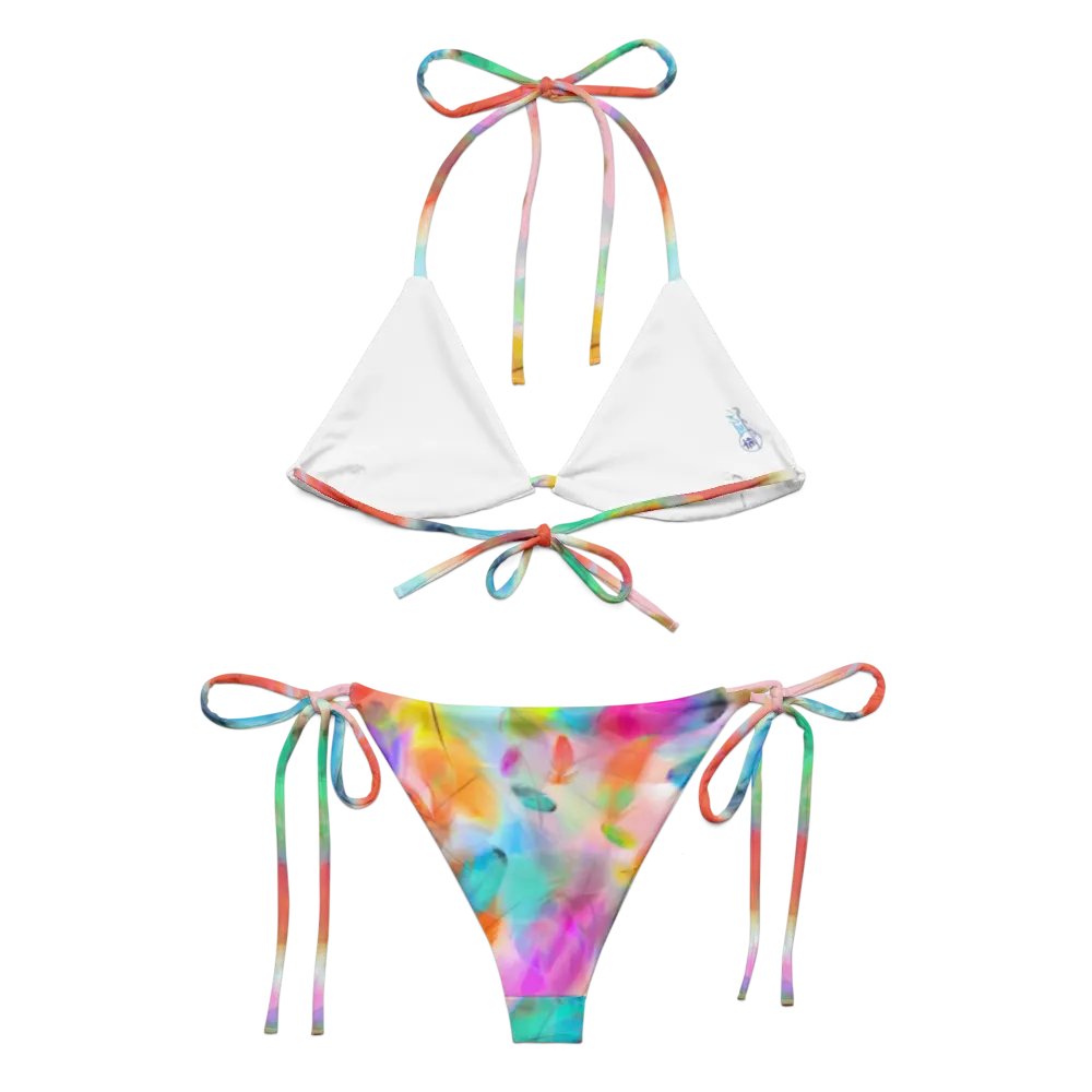 Colorful Feather Pattern Design String Bikini - v4 product image (5)