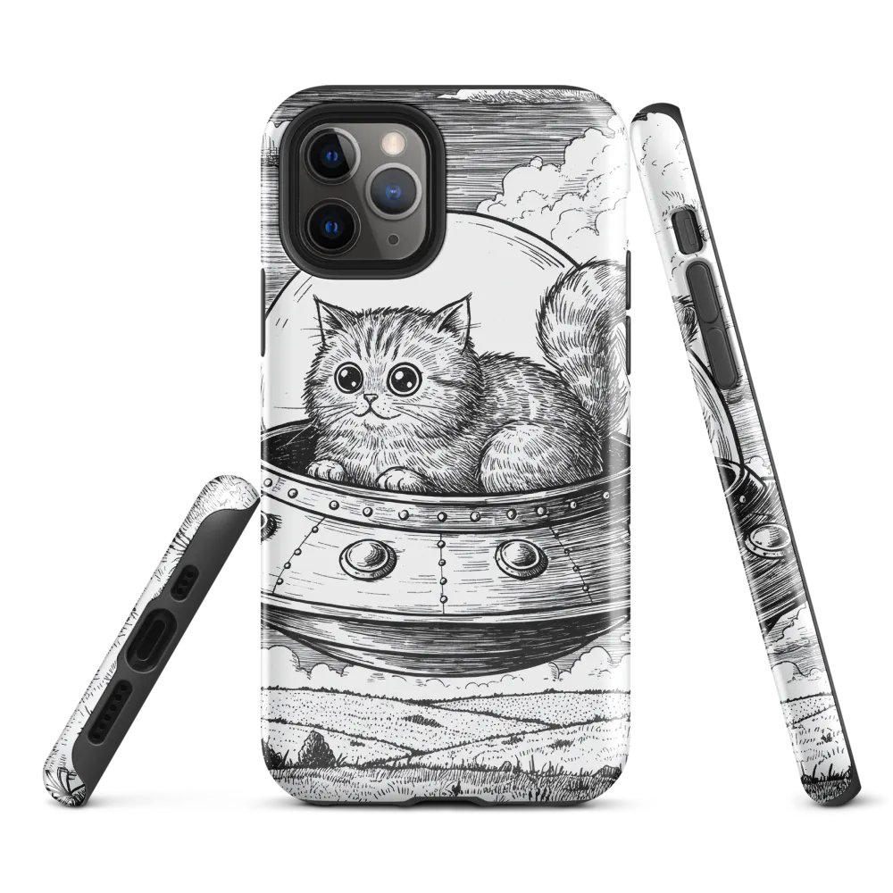 Cosmic Cat Flying Saucer iPhone® Tough Case product image (1)