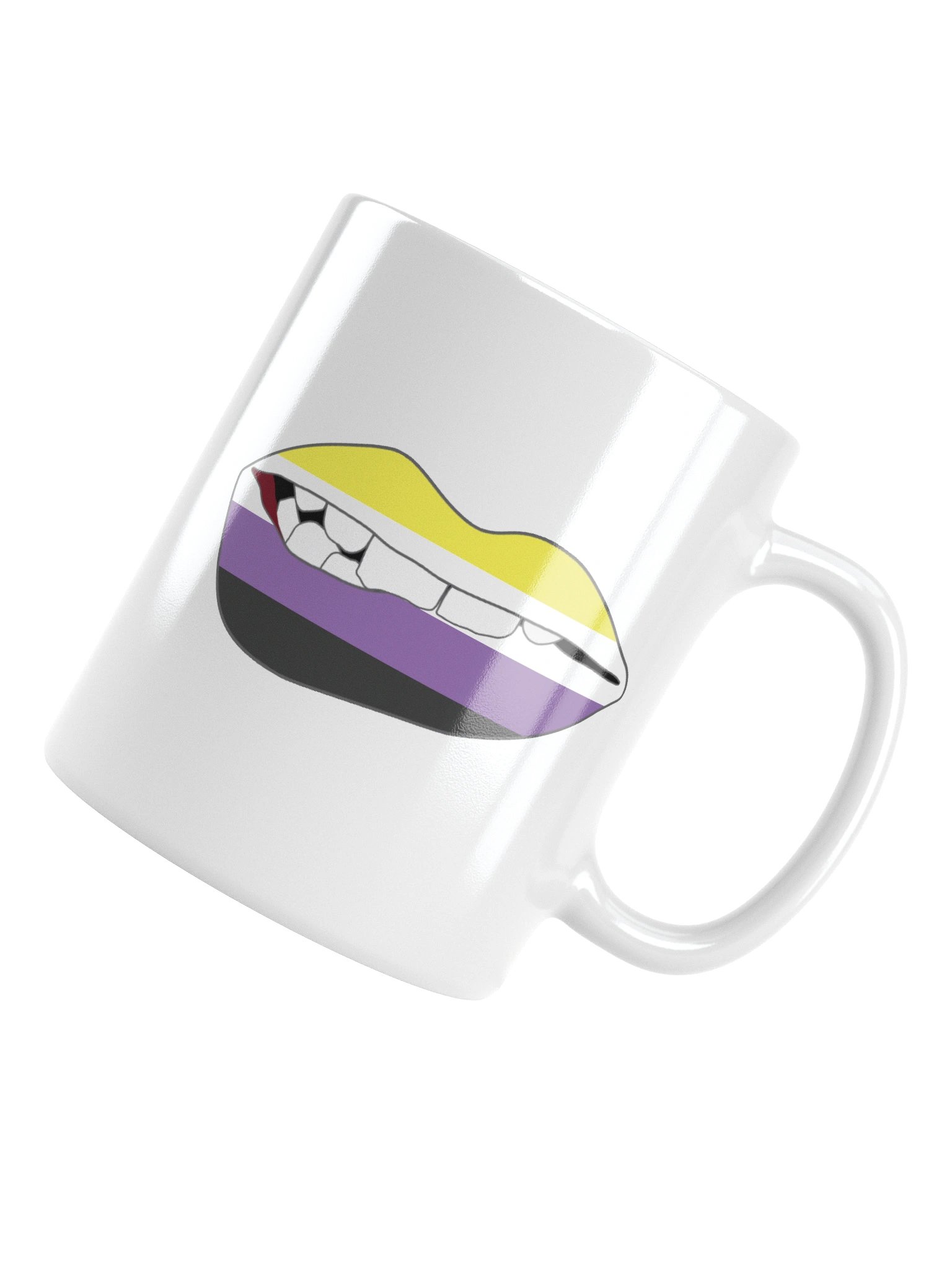 Non-binary Pride Flag Biting Lips Mug product image (4)