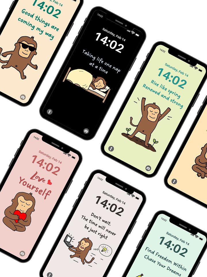 Phone Wallpapers: Monthly Messages by Monkey (12-Pack) product image (1)