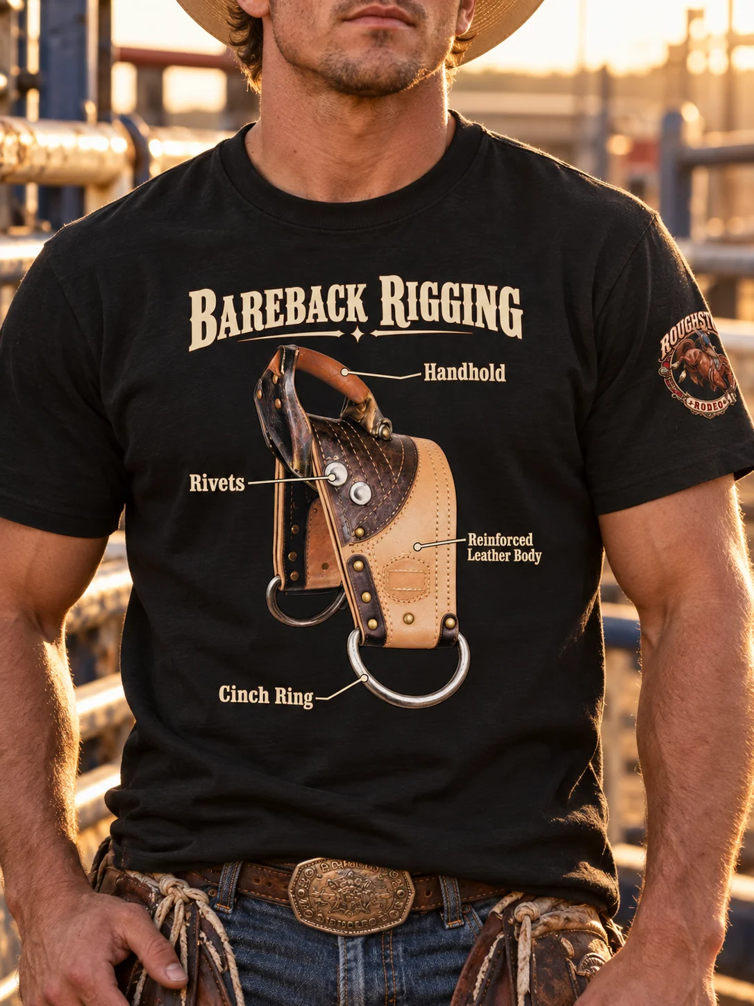 Bareback Rigging Anatomy Rodeo T-Shirt | ROUGHSTOCK RODEO™ product image (1)