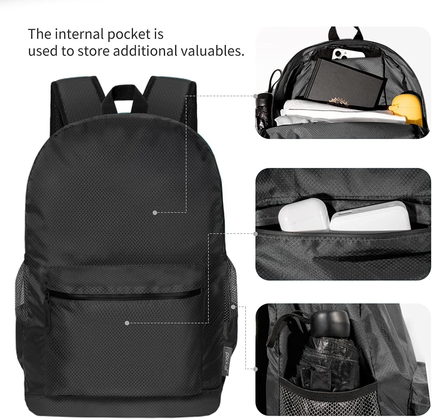 MEEBOY Lightweight Foldable Backpack, Water-Resistant Hiking Daypack bags product image (4)