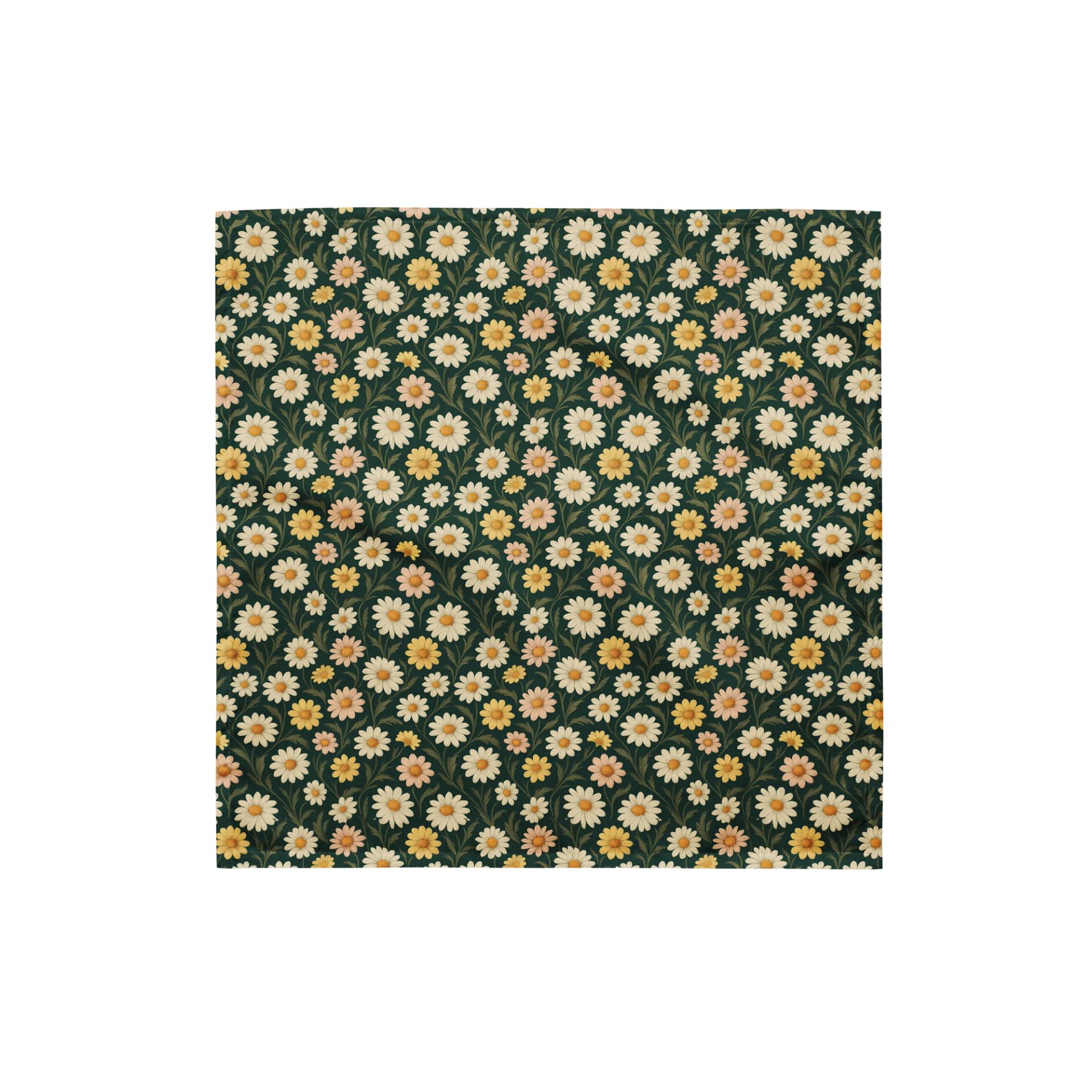Daisy Print Bandana – Floral Headscarf, Botanical Hair Wrap, Gift Wrap Scarf product image (1)