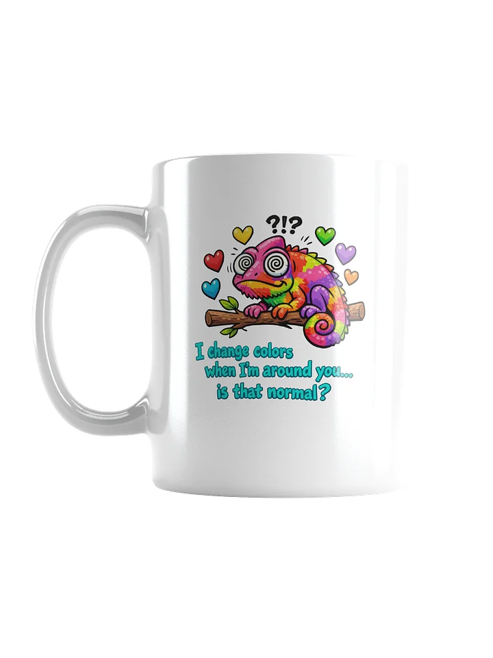 Chameleon Valentine Mug 11oz - "I Change Colors When I'm Around You" Funny Love Gift - Cute Romantic Coffee Mug for Boyfriend Girlfriend Wife Husband - Anniversary Birthday Present product image (1)