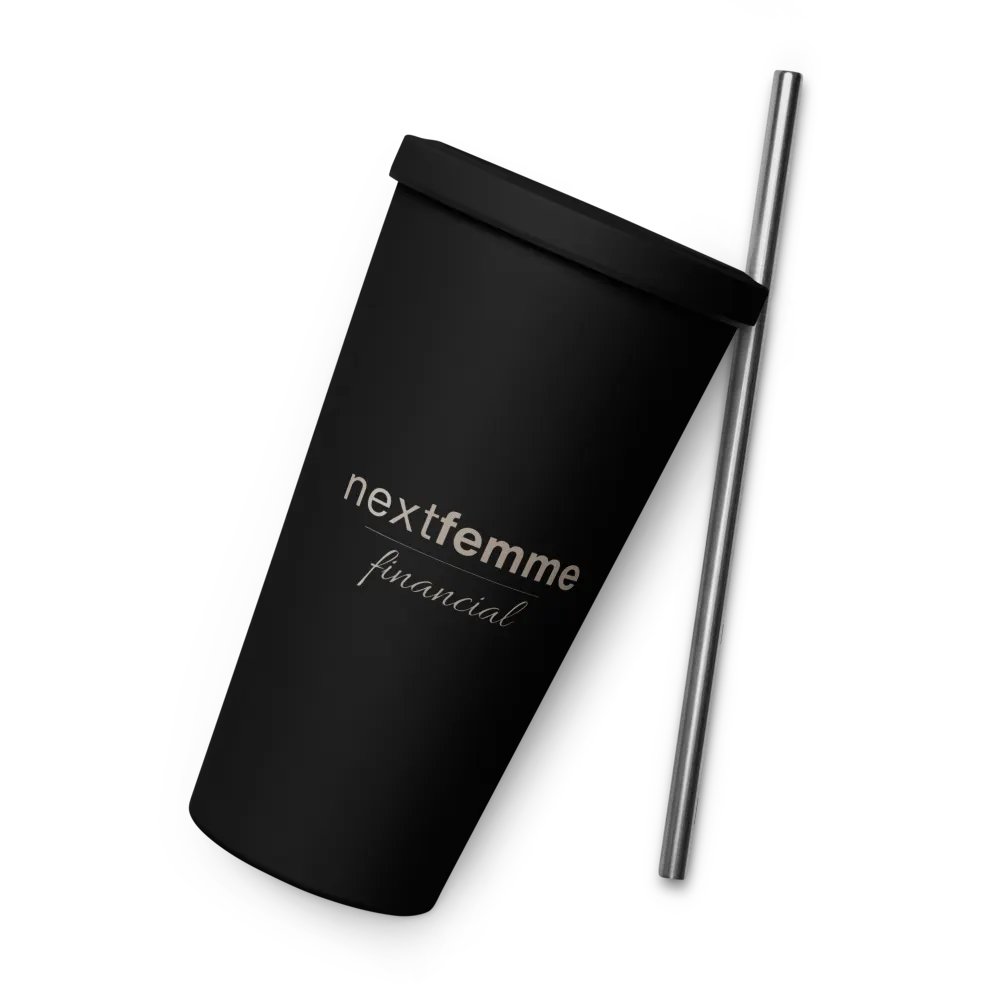 Insulated Tumbler Collection with Straw in Taupe Logotype product image (2)
