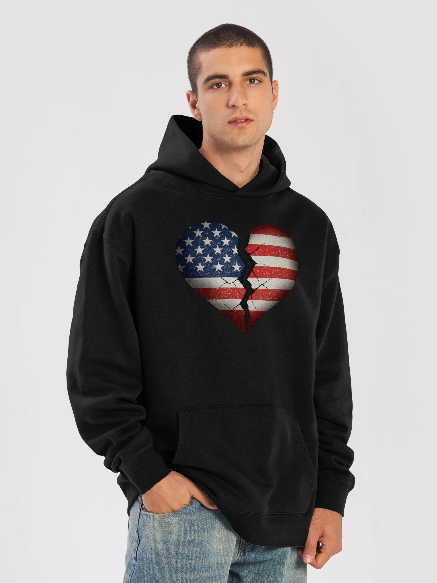 Our Broken USA Premium Oversized Hoodie – Two-Sided Heavyweight Streetwear | Political Statement Apparel product image (7)