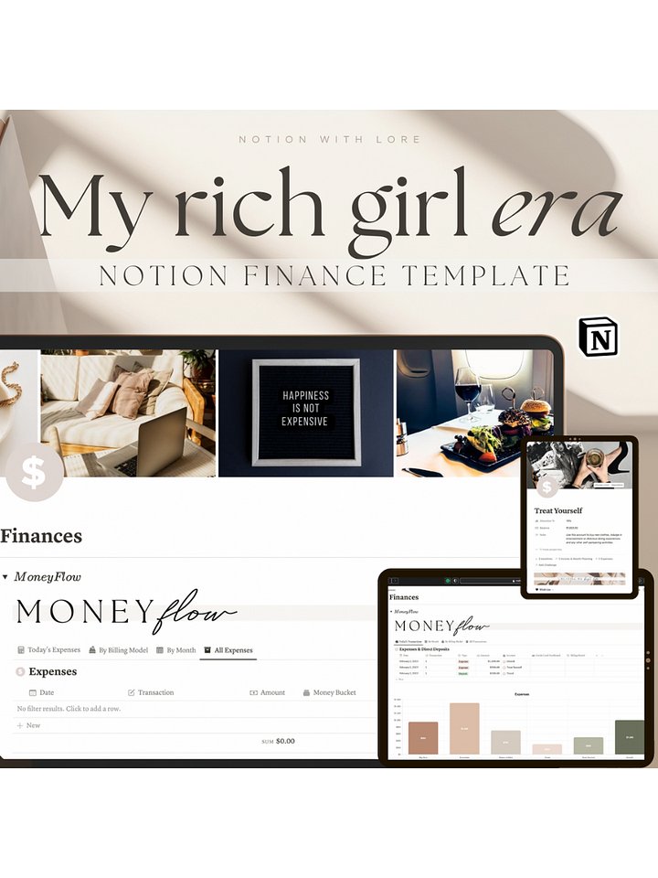 Aesthetic Notion Financial Planner Template product image (1)