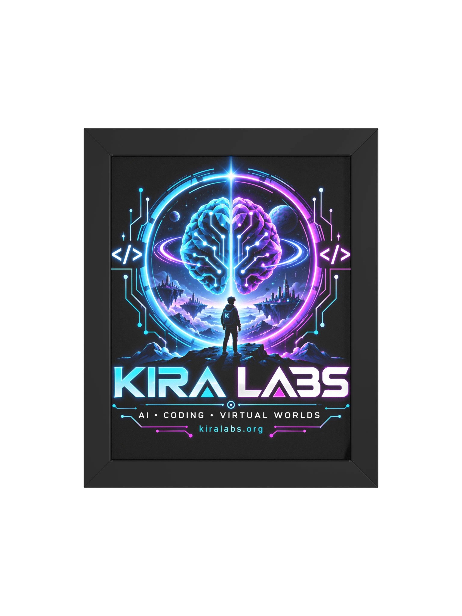 Kira Labs AI Coding Virtual Worlds Framed Poster product image (25)