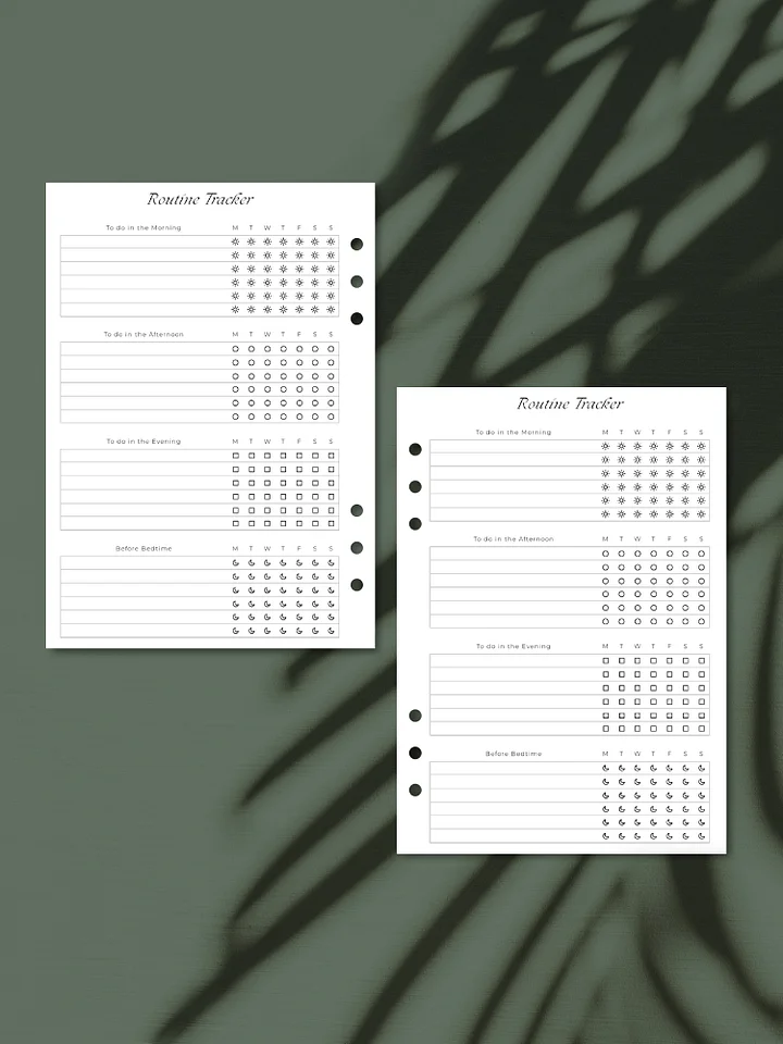 A5 Routine Tracker Inserts | Organize Your Daily Activities | Printable product image (1)