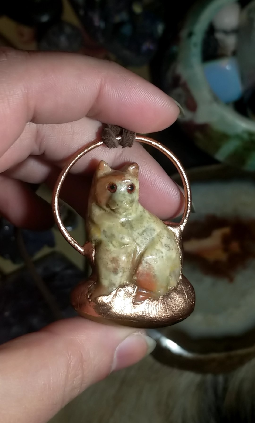 Agate Cat & Tigers Eye Amulet product image (5)