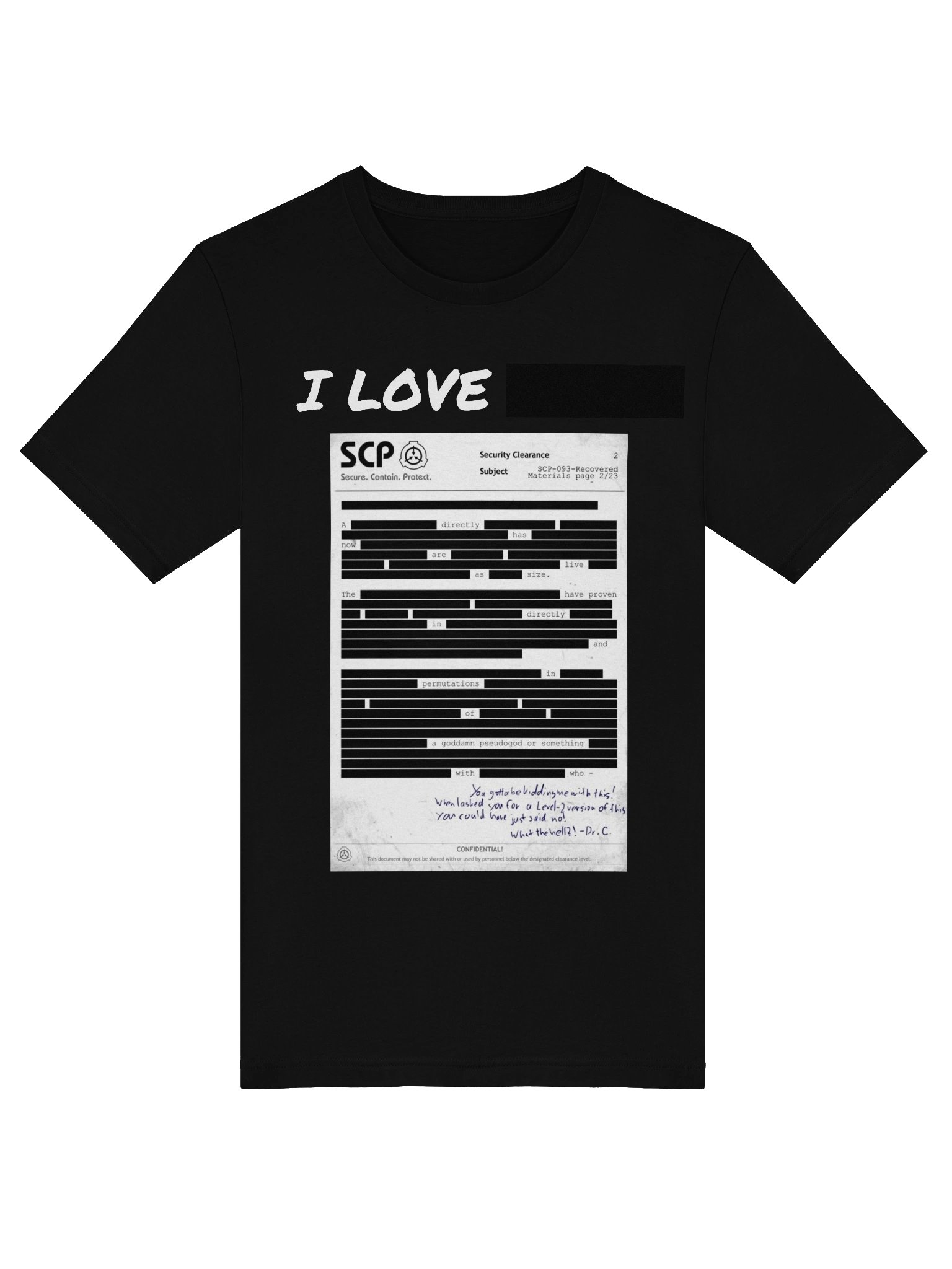 I love REDACTED shirt product image (5)