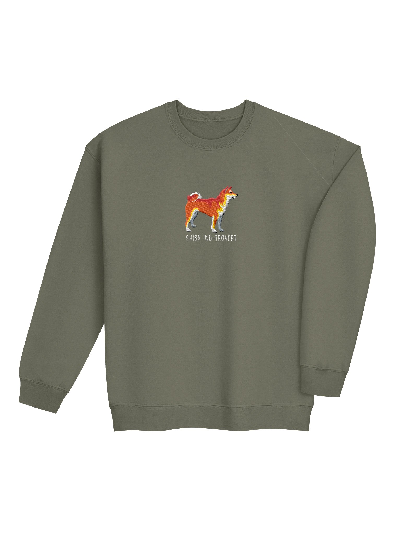 Shiba Inu-Trovert Sweatshirt (Embroidered) of a Japanese Shiba Inu(Red) product image (7)