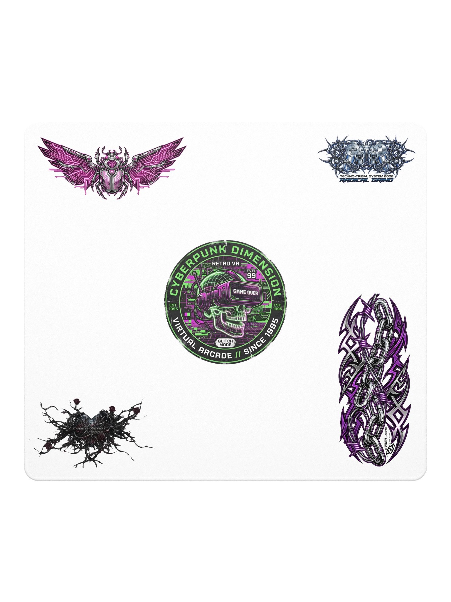 Cyberpunk Techno-Tribal Gaming Mouse Pad product image (2)