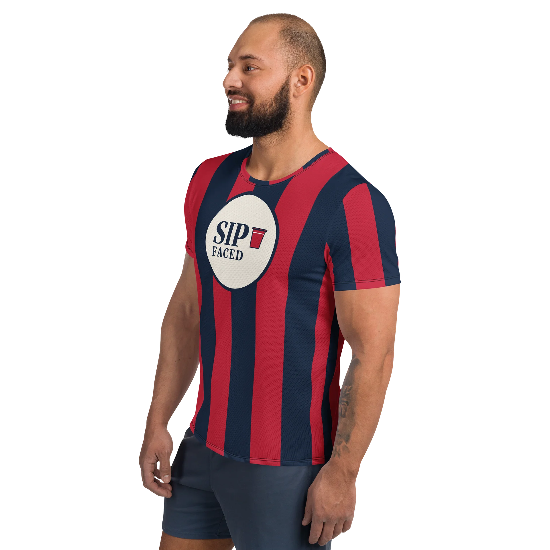 Sip Faced Tent Stripe All-Over Athletic Tee product image (3)