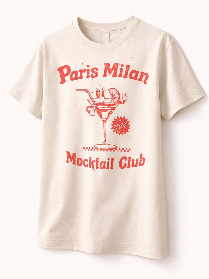 Paris Milan Mocktail Club Shirt | Virginia Gardner Gina F*ck Valentine's Day Movie product image (1)