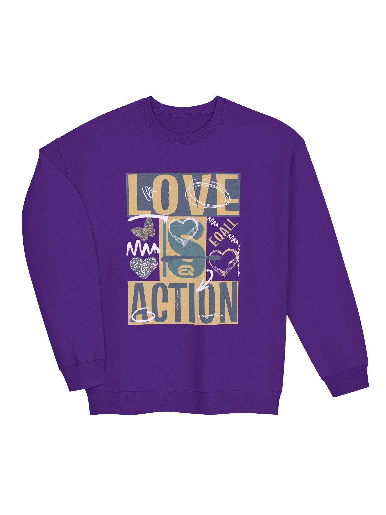 Love is Action! Unisex Gildan Crewneck Sweatshirt_EQALL® Originals_Pop Green product image (3)