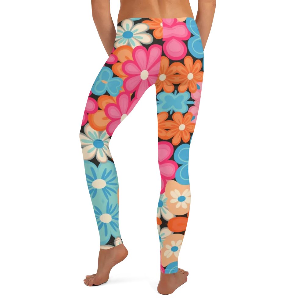 Retro Floral Fantasy All-Over Print Leggings product image (4)