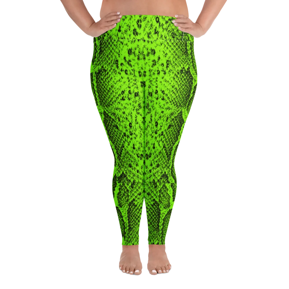 Lime Green Snake Skin Plus Size Legging product image (1)
