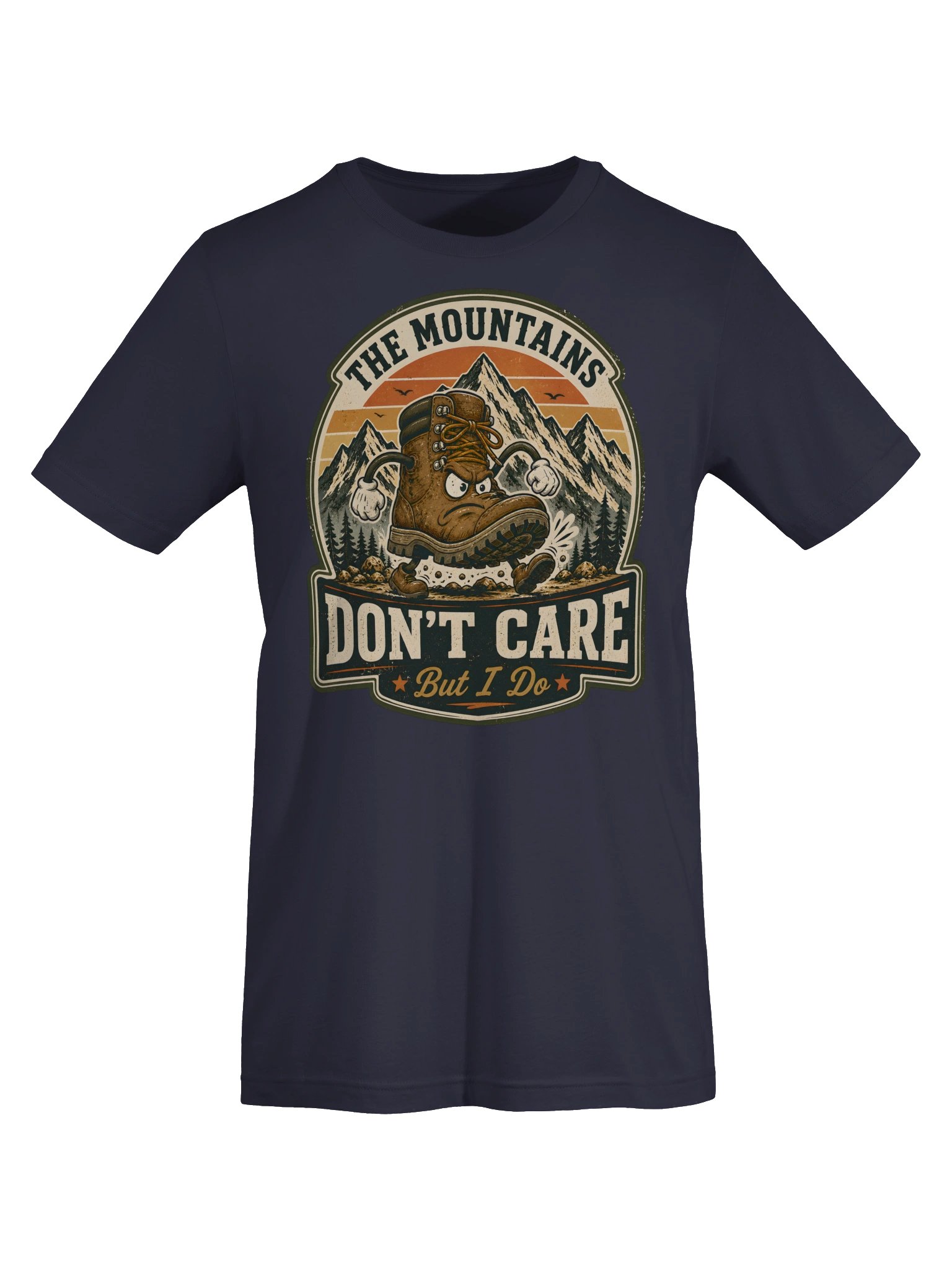 The Mountains Don’t Care Funny Hiking Tee product image (6)