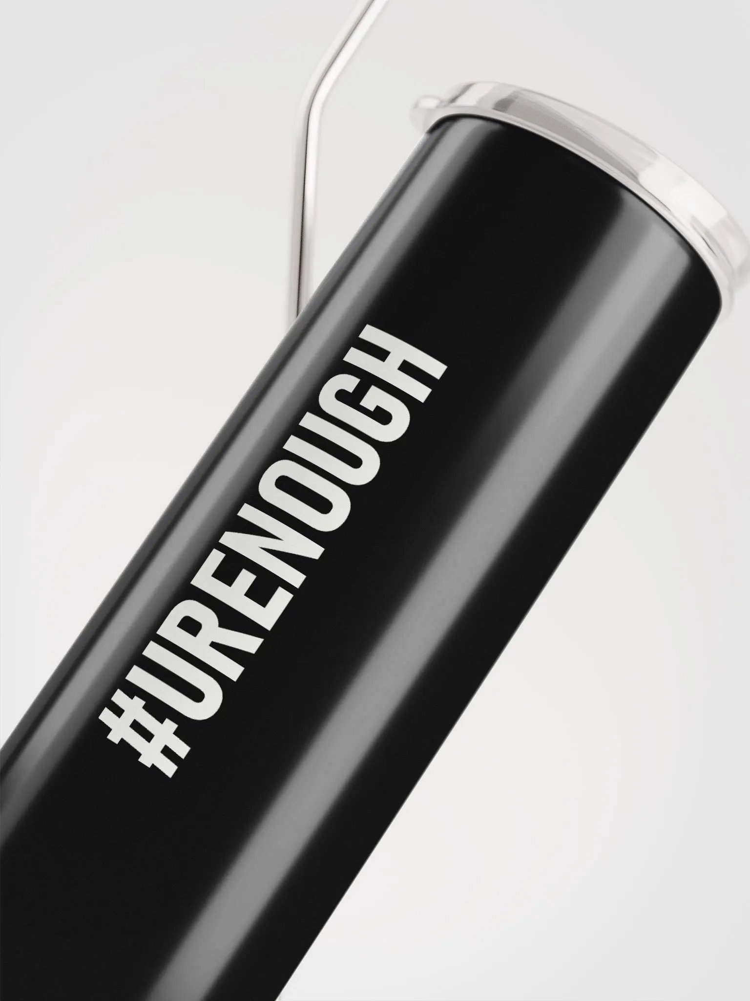 20 oz #URENOUGH - High Grade Travel Tumbler with Straw - Black product image (5)