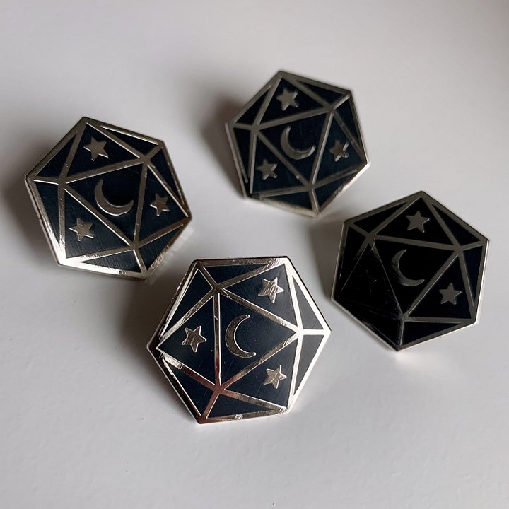 Night Cast d20 Enamel Pin product image (1)