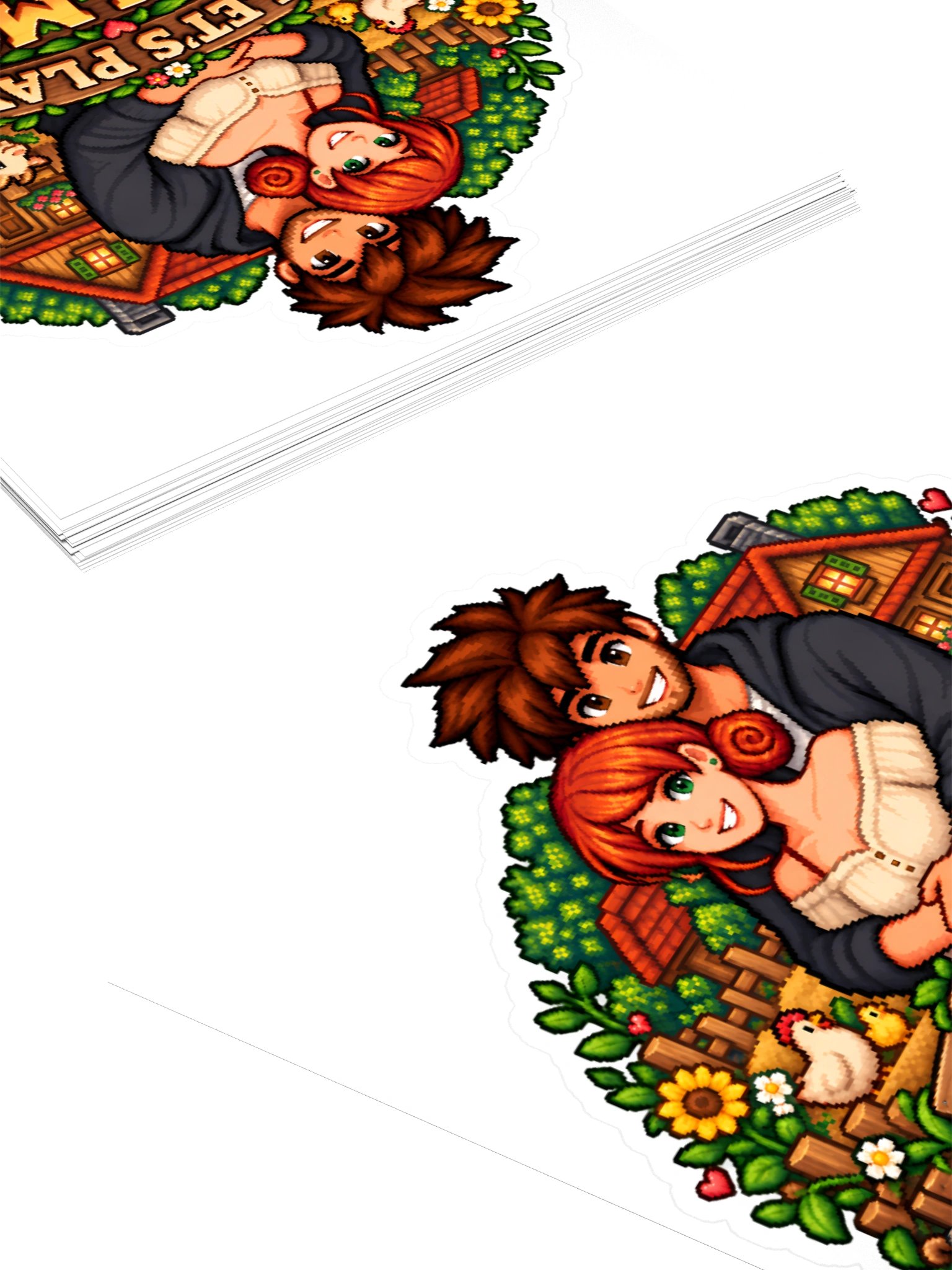 Cozy Farm Adventure Kiss-Cut Sticker – 4" × 4" product image (4)