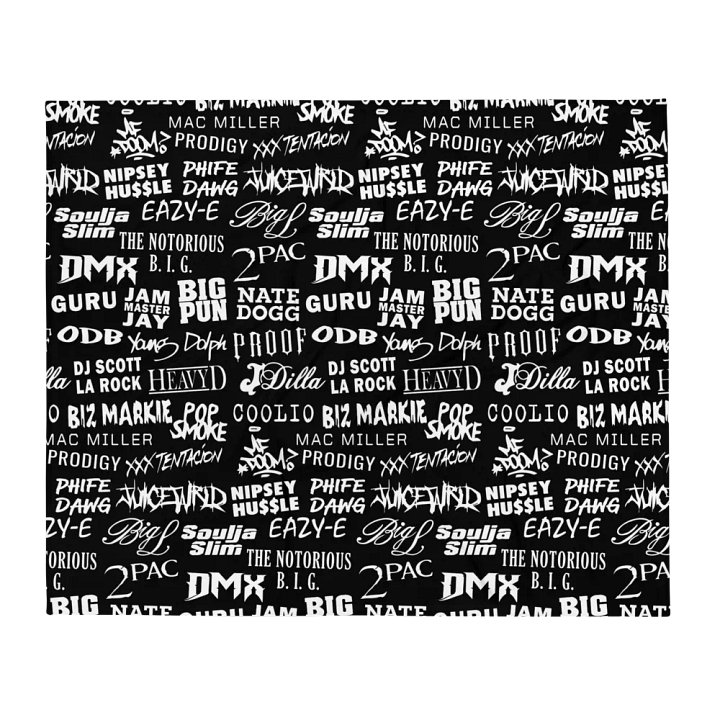 Never Forget - Hip-Hop Artists - BLACK - Throw Blanket product image (1)