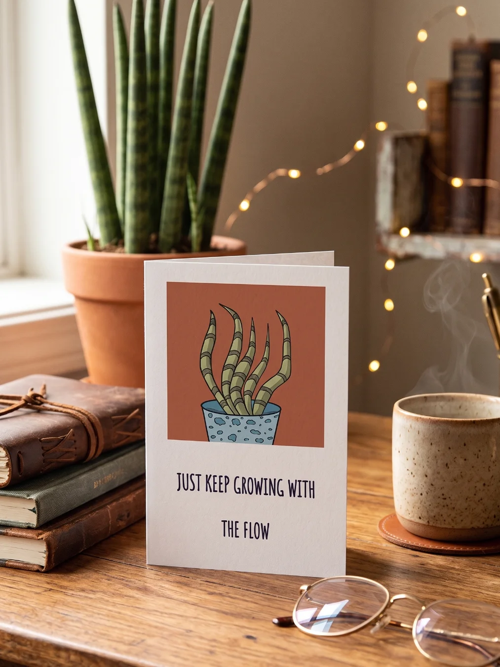 The Snake Design - "Growing With The Flow" Greeting Card product image (1)
