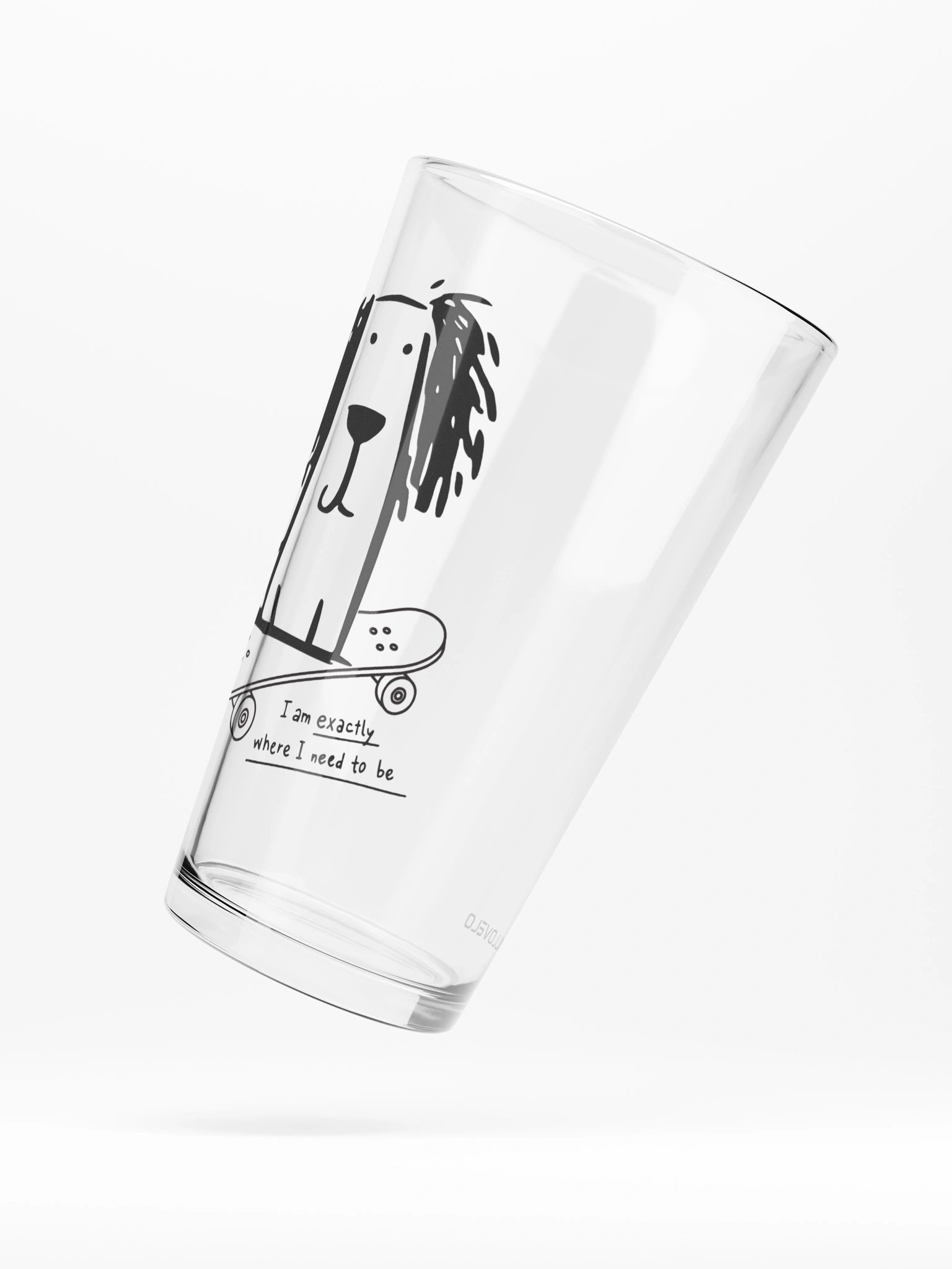 Exactly Where I Need to Be Dog Skateboard Pint Glass product image (5)