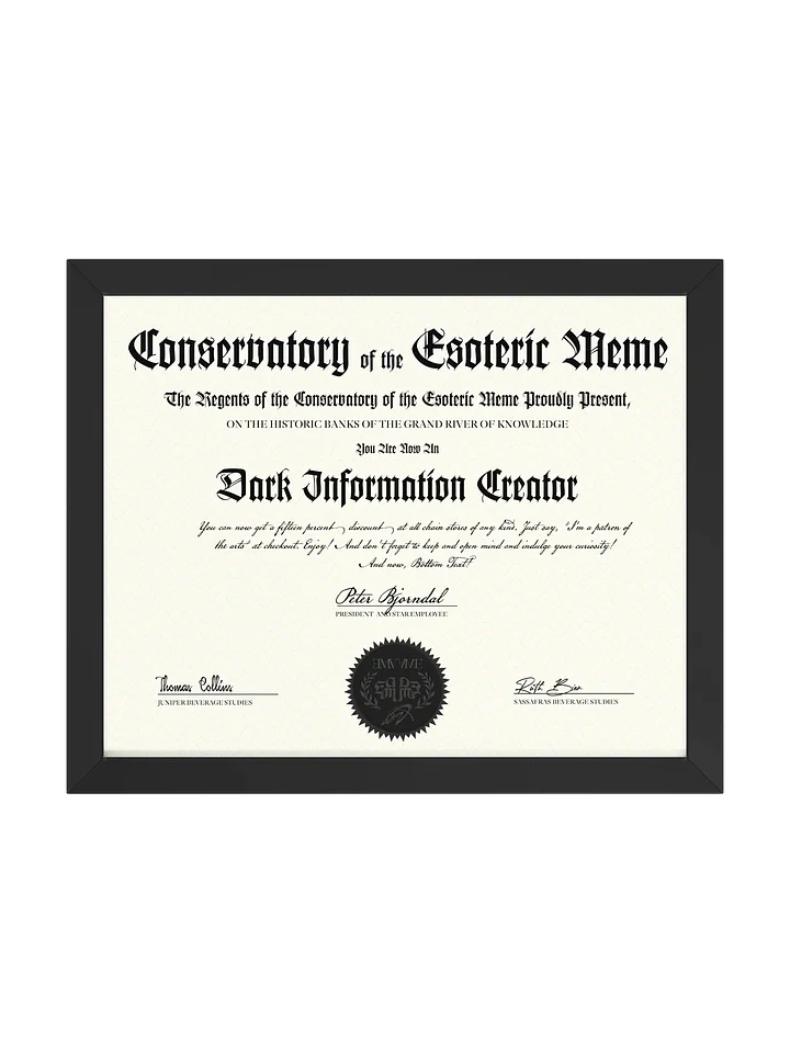 Dark Information Creator Certificate product image (1)