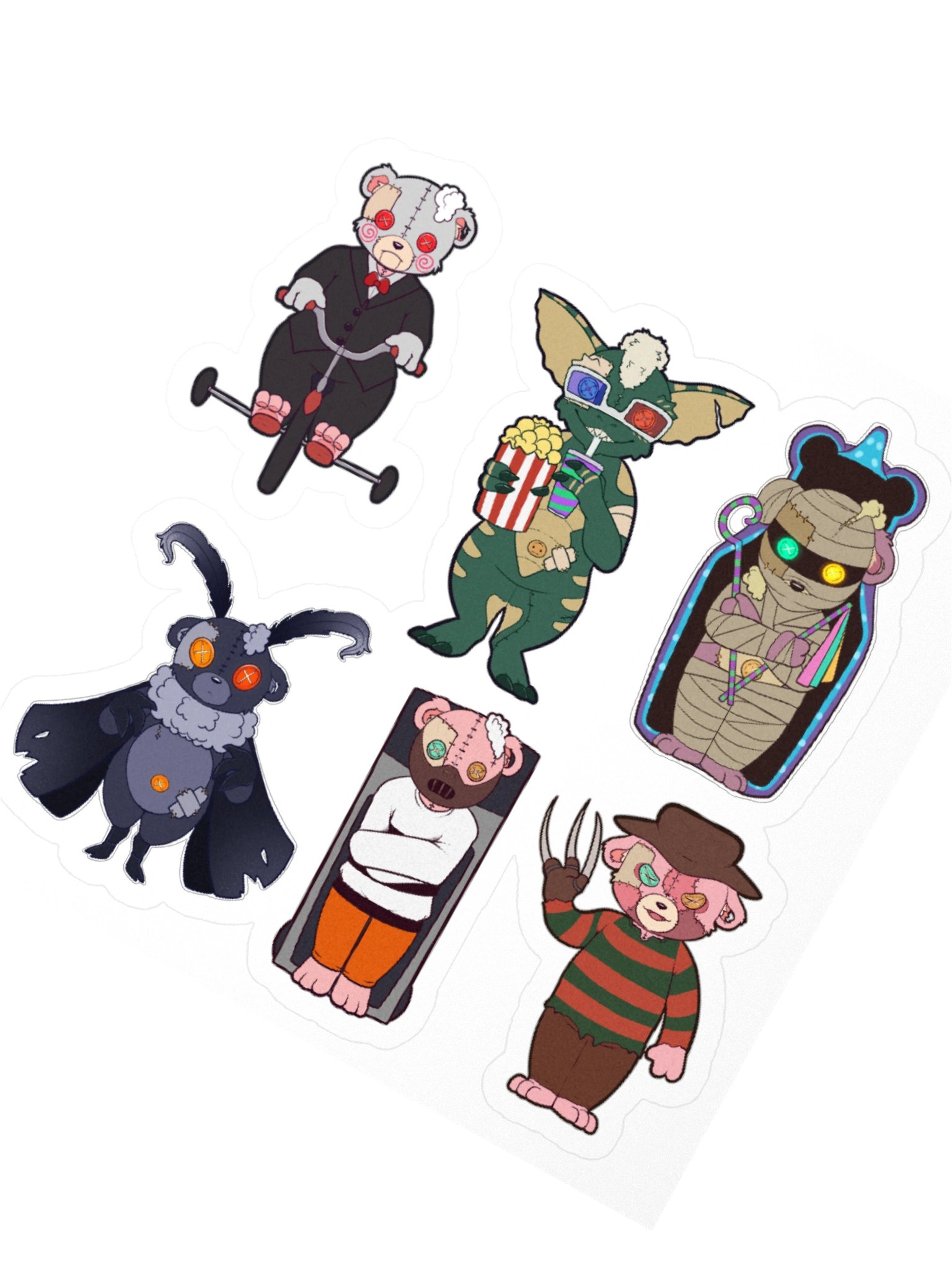 Anxiety Bear Scare Bear Stickers Halloween 2026 pt 4 product image (5)