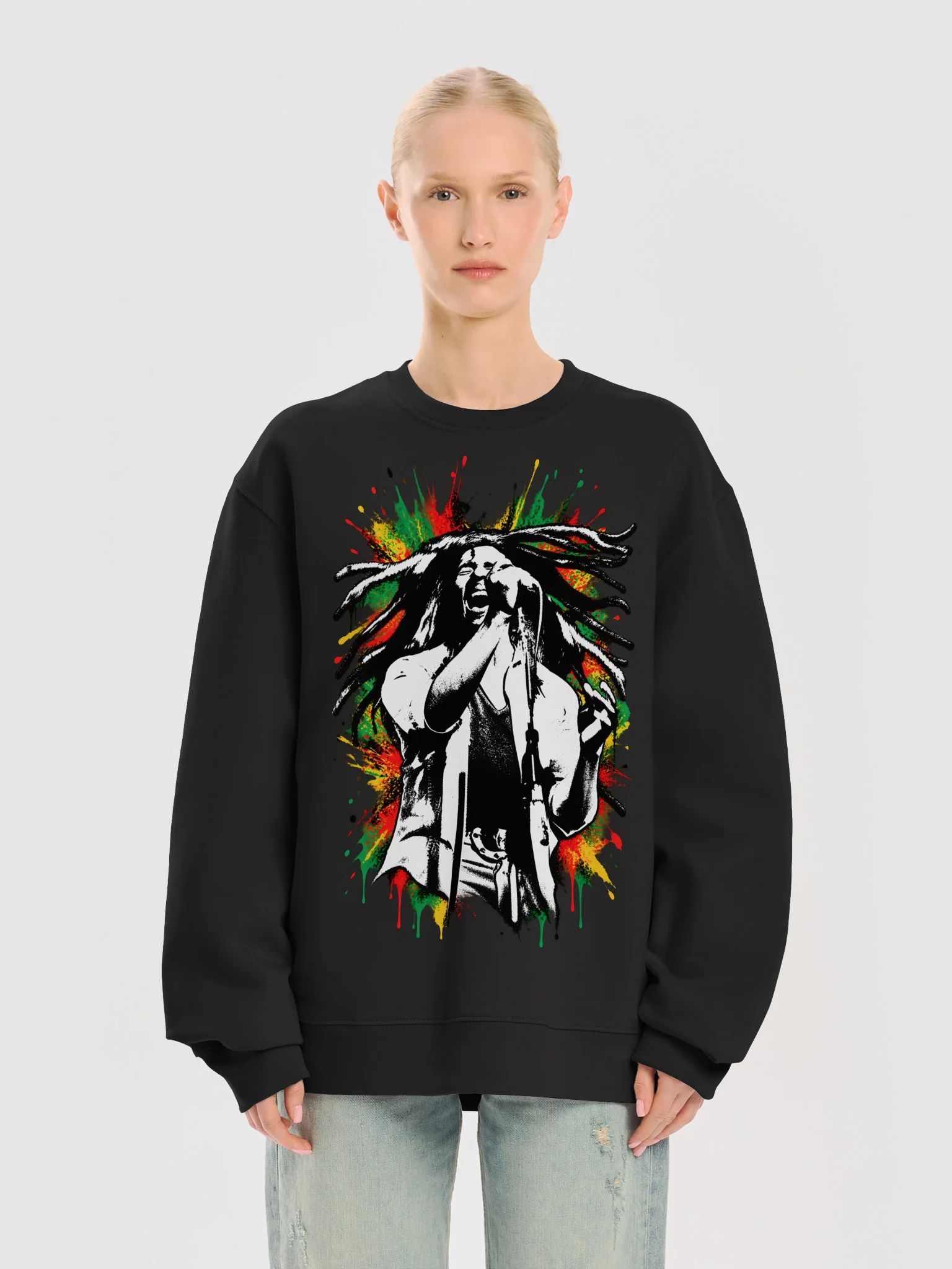 Rasta Mic Splash Oversized Sweatshirt product image (17)