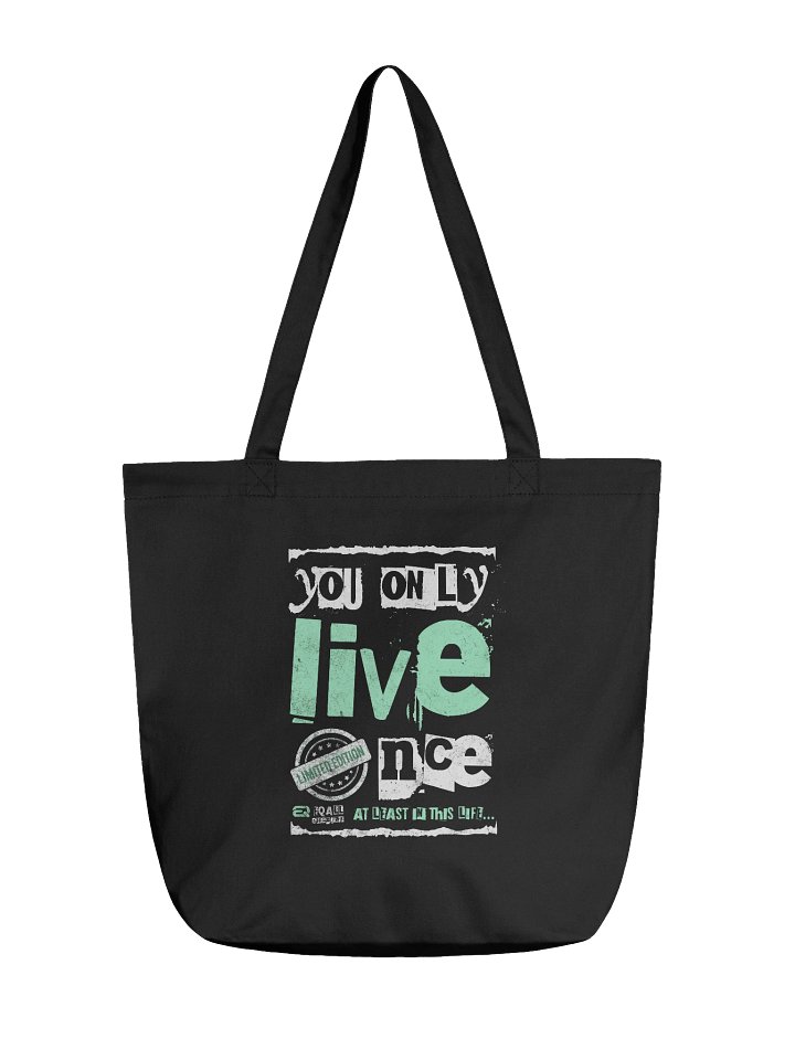 You Only Live Once! ECO Tote-bag_ R3CVR.i mode by EQALL® Essentials_Mint Green product image (1)